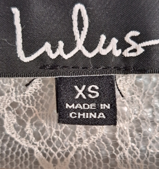 Lulus Cream Lace Open Front Cardigan  Size XS - Picture 8 of 8